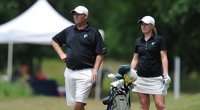 Andrew Pratt, left, has resigned as head women's golf coach at Tulane.
