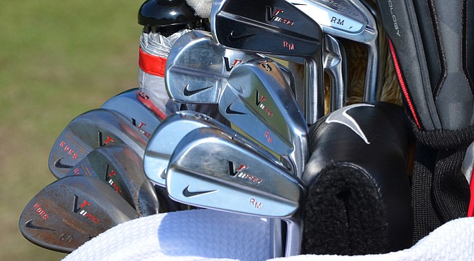 Rory McIlroy plays Nike VR Pro Blade irons, but he practiced with a Nike VR Pro Combo 2-iron in the days leading up to the U.S. Open.