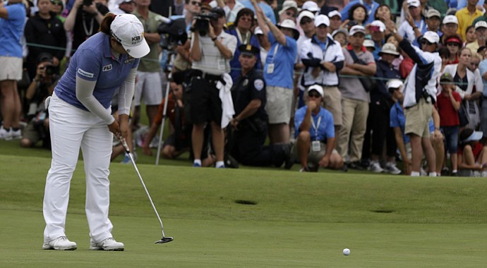 At the U.S. Open, Inbee Park finished third in total putts on Sebonack’s wild greens en route to her third major title this year. Her weapon of choice: an Odyssey White Ice Sabertooth.