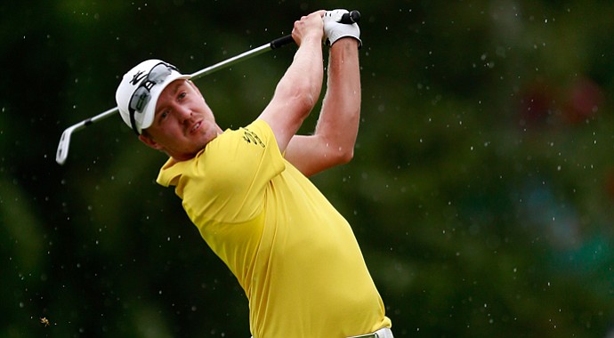 Jonas Blixt watches his tee shot on the third hole during the final round of the Greenbrier Classic. Blixt would fire a 3-under 67 on Sunday.