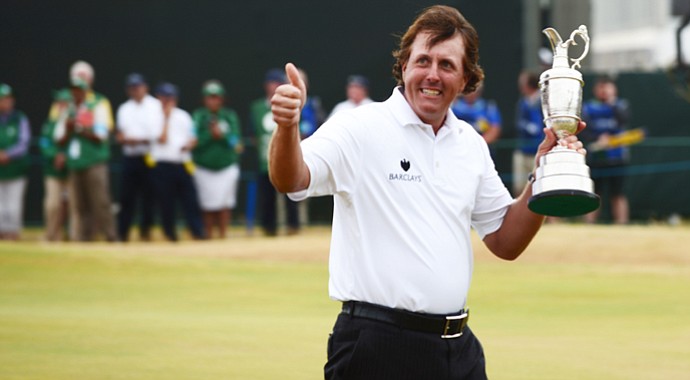 Phil Mickelson after his win Sunday at the 2013 British Open at Muirfield.