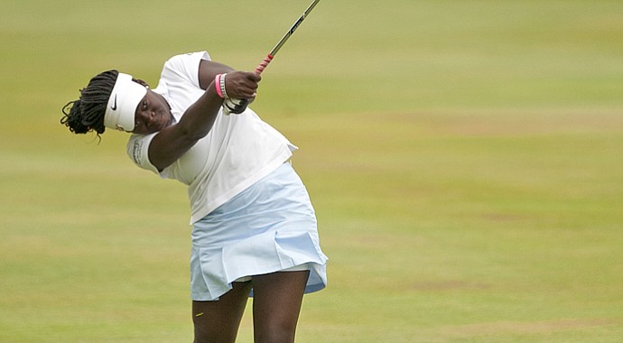 Lakareber Abe rallied during the final match of the U.S. Girls' Junior.