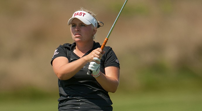 Samantha Wagner watches a shot during the first round of the Junior PGA Championship.