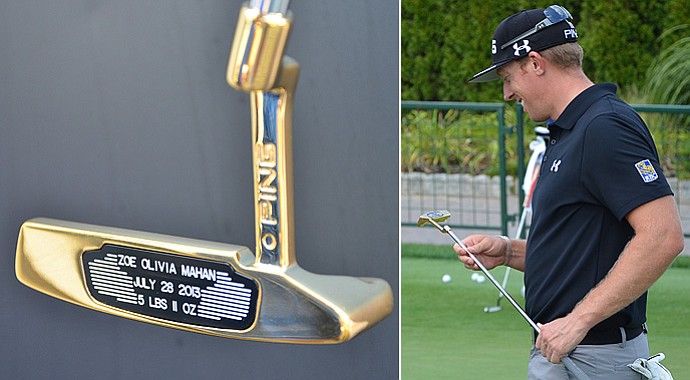 When Ping staff players win a tournament, the company honors them with a gold-plated putter. Hunter Mahan received one for another special reason: the birth of his daughter.