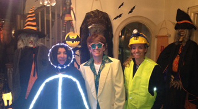 Neen Fitzwalter, Moira Dunn and Kris Tamulis in their Halloween costumes.
