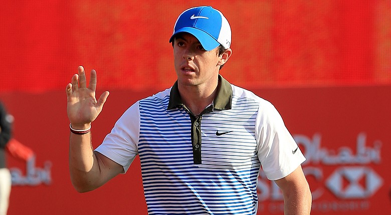 Rory McIlroy fired a 5-under 67 on Friday to move within two shots of the lead in Abu Dhabi.