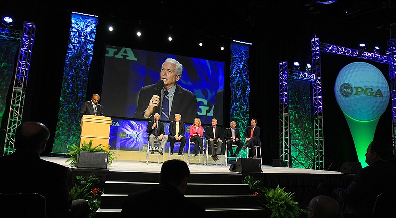 PGA President, Ted Bishop, during the State of the Industry Panel discussion at the 2014 PGA Merchandise Show at the Orange County Convention Center.