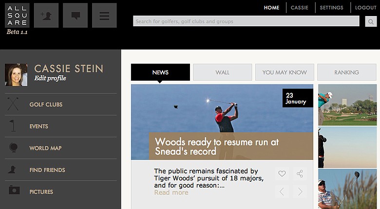 All Square is attempting to be the new social network made exclusively for golfers, with a website in beta and a new iPhone app launched this week at the PGA Show.