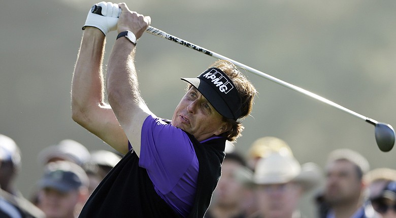 Phil Mickelson isn't sure if he can play the Waste Management Phoenix Open on PGA Tour after back pain he played through last week (shown here at Torrey Pines).
