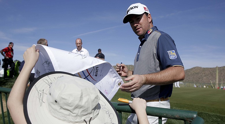 Graeme McDowell during Tuesday practice for the PGA Tour's 2014 WGC-Accenture Match Play at Dove Mountain in Marana, Ariz.