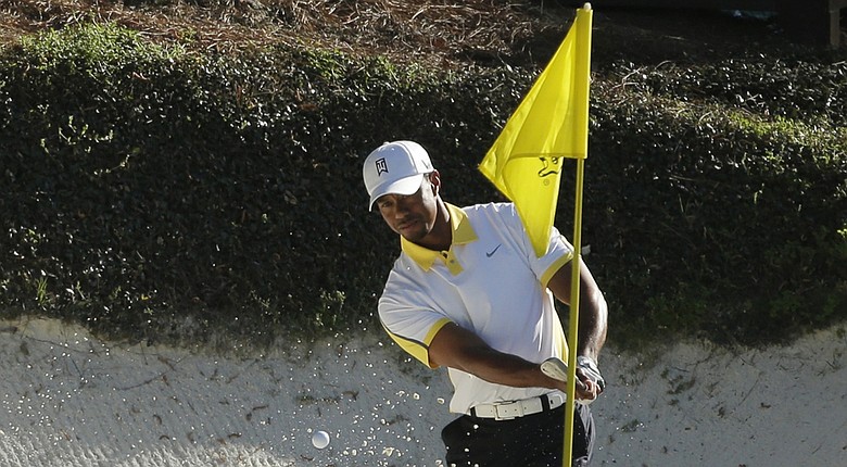 Tiger Woods is listed as the 2014 Masters favorite by oddsmakers at the Las Vegas Hilton (Woods is shown here at Augusta National last year).