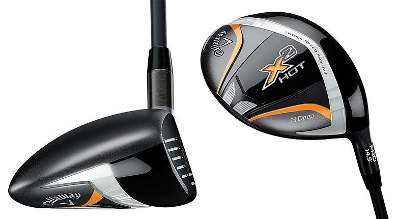 The new Callaway X2 Hot Deep fairway woods.