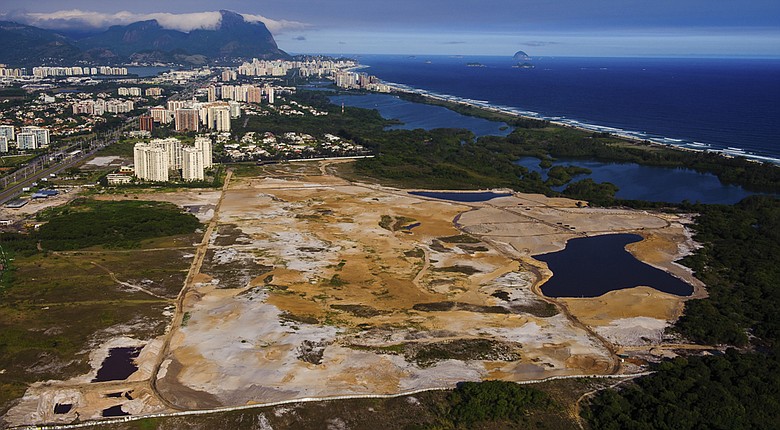 An aerial view of the Olympic golf course site Nov. 9, 2013, in the Barra da Tijuca section of Rio de Janeiro, Brazil.