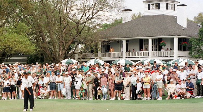 Yep, just like Tiger Woods, the finalists of the inaugural Drive, Chip and Putt competition will take to the practice green by the Augusta National clubhouse in front of a crowd.