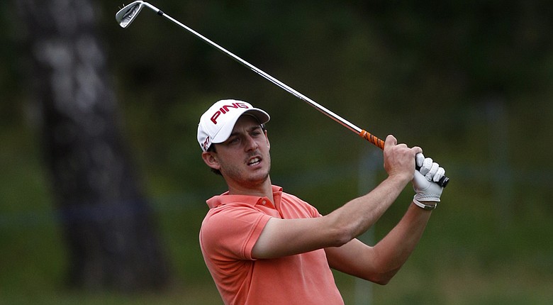 Matthew Nixon leads the European Tour's 2014 NH Collection Open after three rounds (shown here during last year's Russian Open).