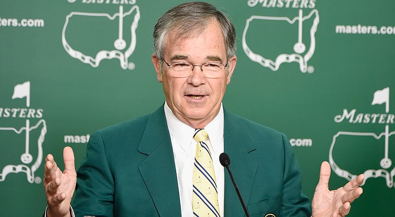 Augusta National Golf Club Chairman Billy Payne at his annual news conference Wednesday on the eve of the Masters.