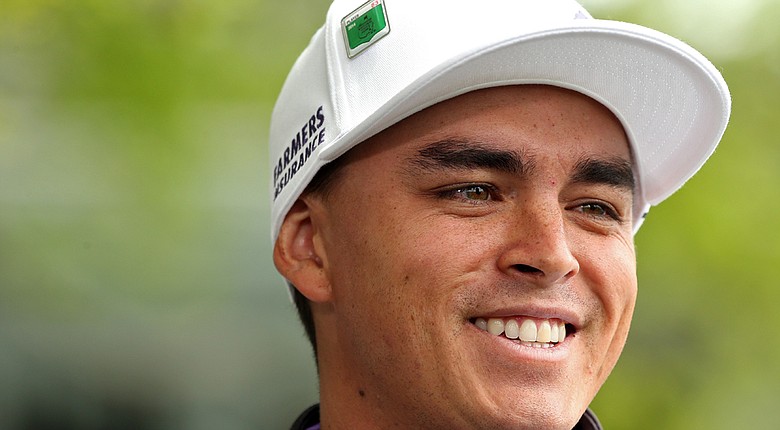 Rickie Fowler during practice at Augusta National for the 2014 Masters.