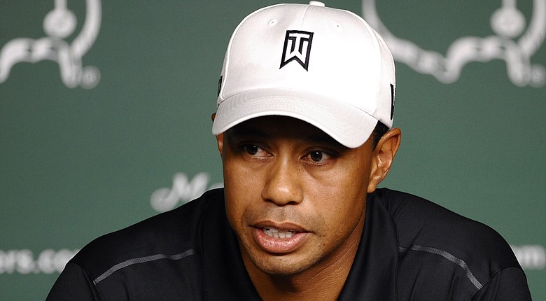 Tiger Woods during a 2012 news conference at Augusta National.
