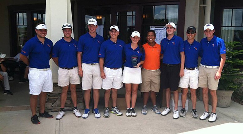 Tim Garofalo, Zack Stanley, Blake Herschberger, Alex Lucke, Laura Kanouse, Jeremy Obordo, Brian Tessier, Timothy Scott and Mason Porter at Stone Creek Golf Club in Ocala, Fla.