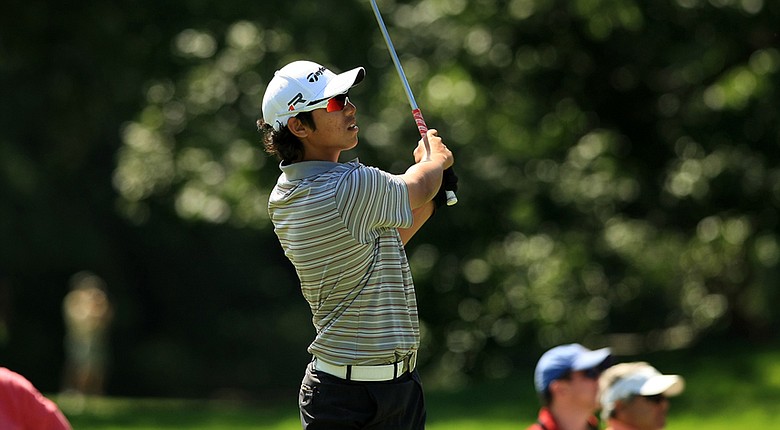 New Mexico's Gavin Green is in a three-way tie for the lead at the Mountain West Championship after 36 holes.