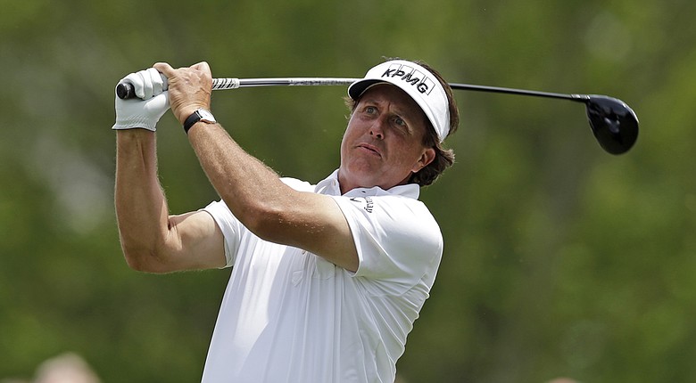 Phil Mickelson during Thursday's first round of the PGA Tour's 2014 Wells Fargo Championship at Quail Hollow.