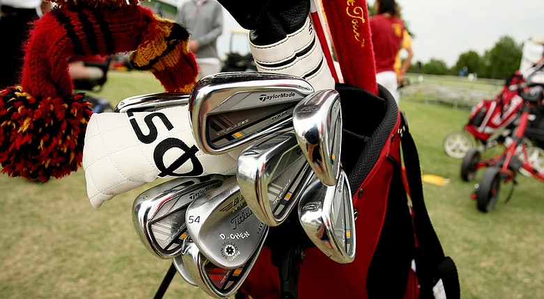 USC's Doris Chen's bag at the 2014 NCAA Division 1 Women's Golf Championships at Tulsa Country Club.