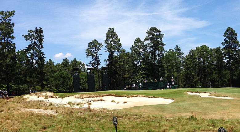 The ninth green at Pinehurst No. 2 is being watched closely by the USGA.