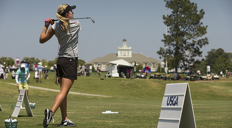 Lexi Thompson practices Sunday at Pinehurst in advance of the 2014 U.S. Women's Open.