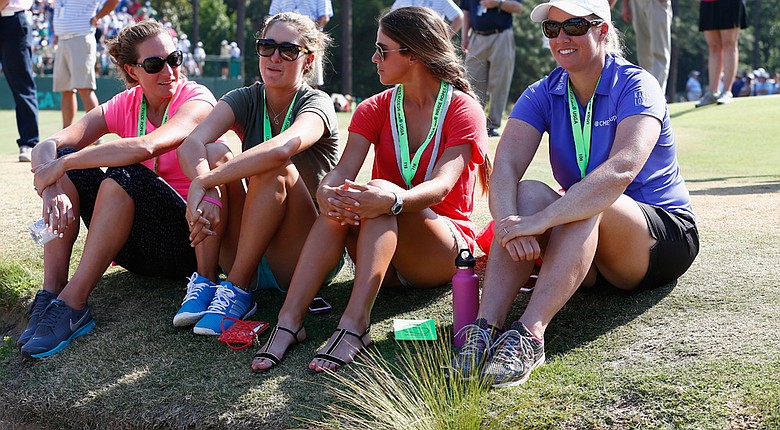 LPGA players (left to right) Brittany Lang, Jaye Marie Green, Belen Mozo and Brittany Lincicome stand to inherit good turfgrass conditions at Pinehurst No. 2 for the U.S. Women's Open (shown here Sunday).