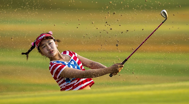 Lucy Li, 11, during the first round of the U.S. Women's Open at Pinehurst No. 2.