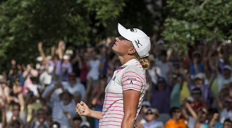 Stacy Lewis during her win Sunday at the LPGA's 2014 Walmart NW Arkansas Championship.