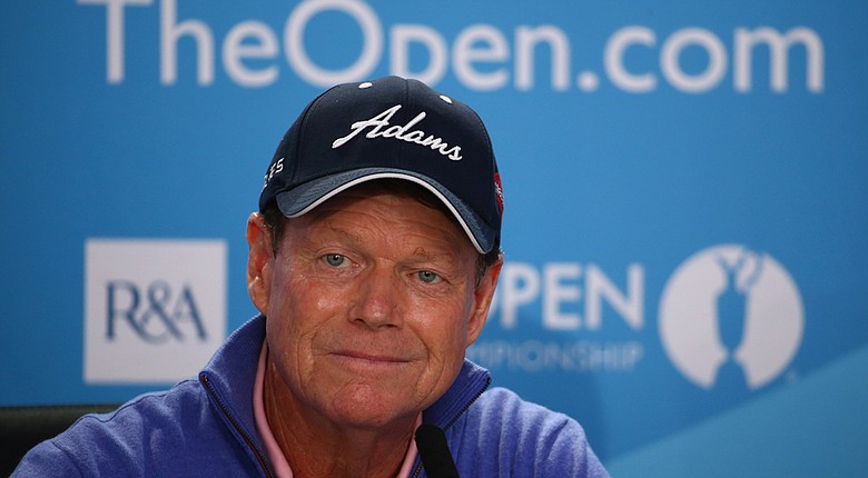Tom Watson speaks to reporters Monday in advance of the 2014 British Open at Royal Liverpool.