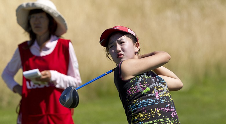 Lucy Li during her match-play loss Wednesday at the 2014 U.S. Women's Public Links in DuPont, Wash.