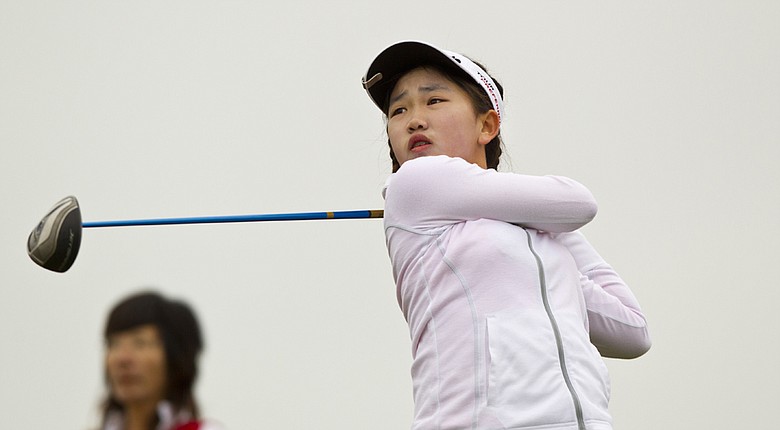 Lucy Li, 11 years old, during the 2014 U.S. Women's Amateur Public Links in Dupont, Wash.