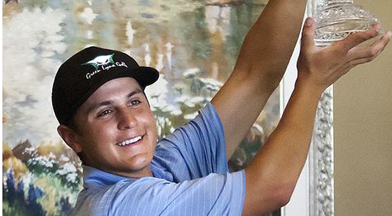 Caleb Johnson after his win in the 2014 Florida Open in Naples.