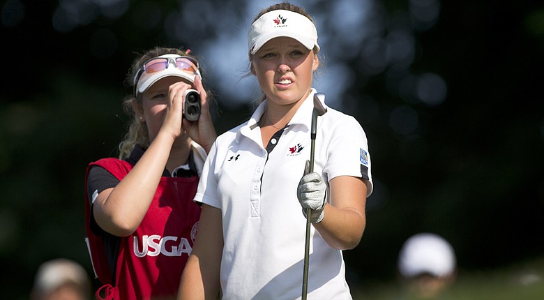 Brooke Mackenzie Henderson has a 2-up lead after 18 holes of the final at the U.S. Women's Amateur.