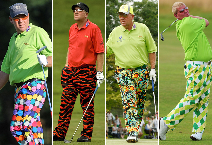 John Daly is at the British Open, wearing pants with busty women