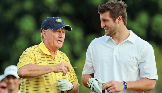 Tebow and Nicklaus at the Honda Classic pro-am