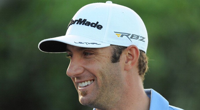 Dustin Johnson is introduced on the first hole during the final round of the Hyundai Tournament of Champions at Plantation Course at Kapalua.