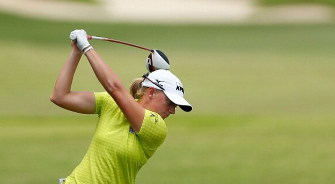 Stacy Lewis during the third round of the HSBC Women's Champions at the Sentosa GC on March 2 in Singapore.