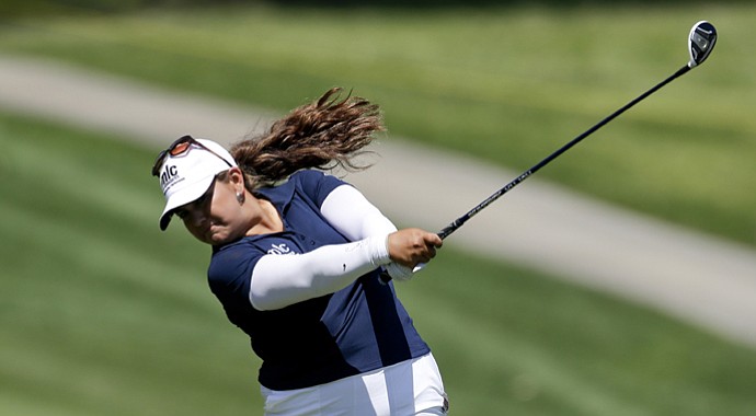 Lizette Salas during the second round of the Kraft Nabisco Championship.