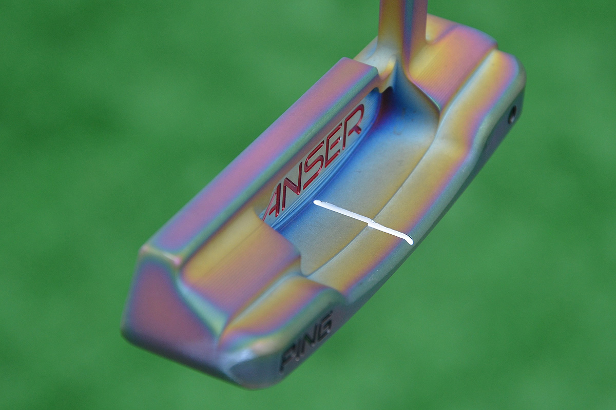 Bubba Watson asked Ping to give his Anser Milled No. 1 putter a unique finish that reflects pink and purple hues.