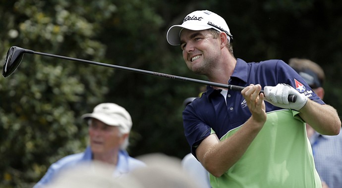 Marc Leishman during the first round of the 2013 Masters at Augusta National.