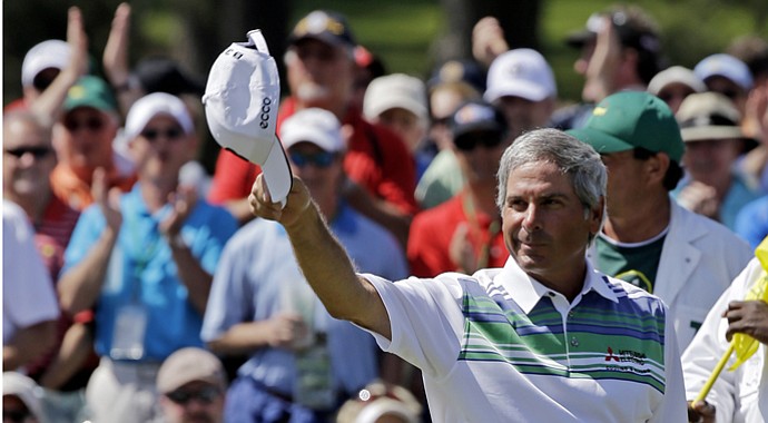 Fred Couples after finishing the second round of the 2013 Masters.
