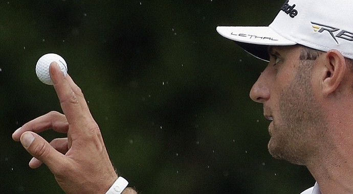 Dustin Johnson during the second round of the 2013 Masters.