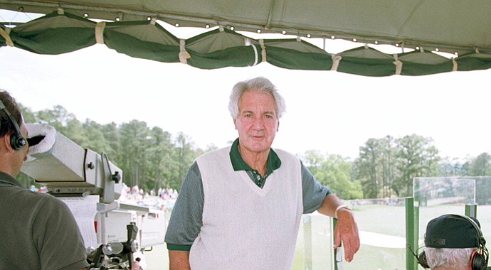 Pat Summerall at Augusta National during his tenure as the voice of the Masters.