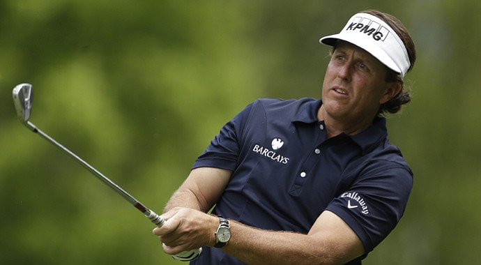 Phil Mickelson during the second round of the 2013 Wells Fargo Championship in Charlotte, N.C.