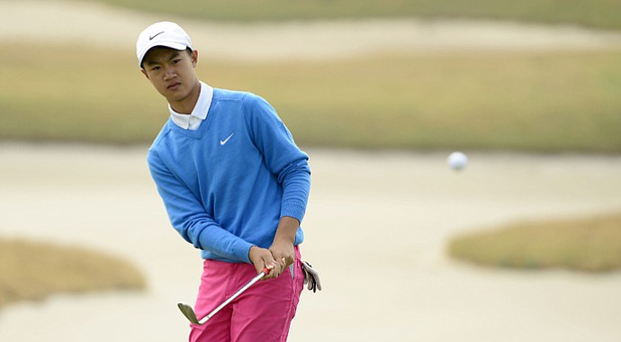 Ye Wocheng during the second round of the 2013 China Open on the European Tour.