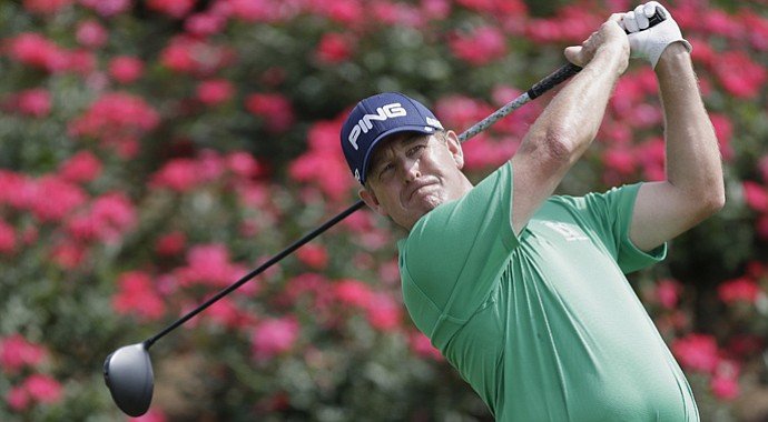 Jeff Maggert hits from the 18th tee during the third round of The Players Championship. Maggert finished with a 6-under 66 on Saturday.