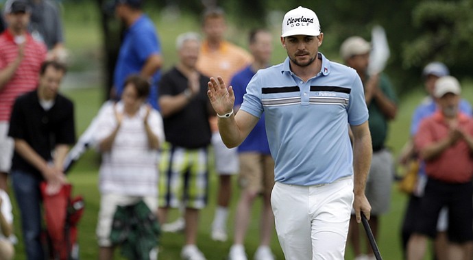 Keegan Bradley during his first-round 60 at the 2013 HP Byron Nelson Championship in Irving, Texas.